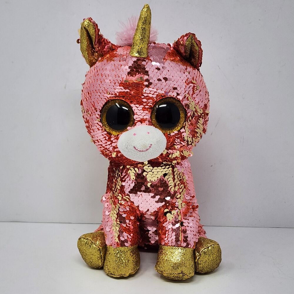 Kids Toy - XL Sequin TY Beanie Baby Sunset Unicorn
